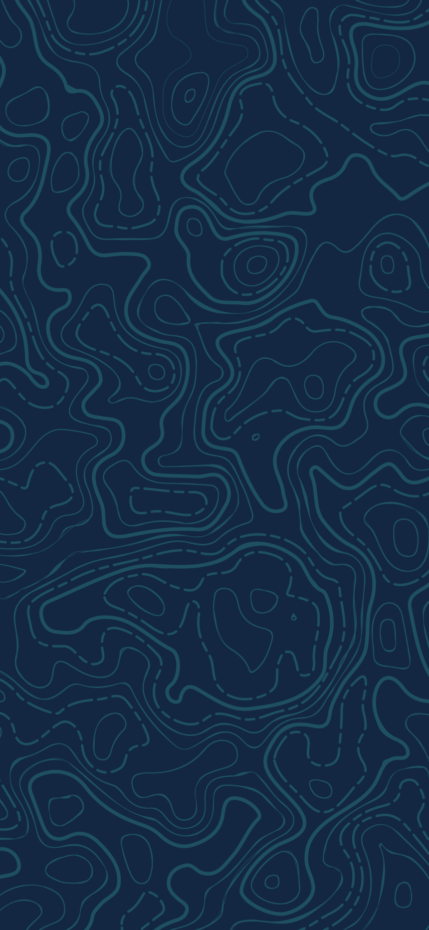 Sfondo scuro Dhonko: linee di contorno topografiche su blu navy, per le schermate a tutto schermo con testo bianco